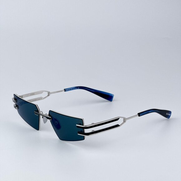 Balmain FIXE BPS-123E-54 Women BRAND NEW Sunglasses Titanium Silver Blue Mirror - Picture 7 of 12